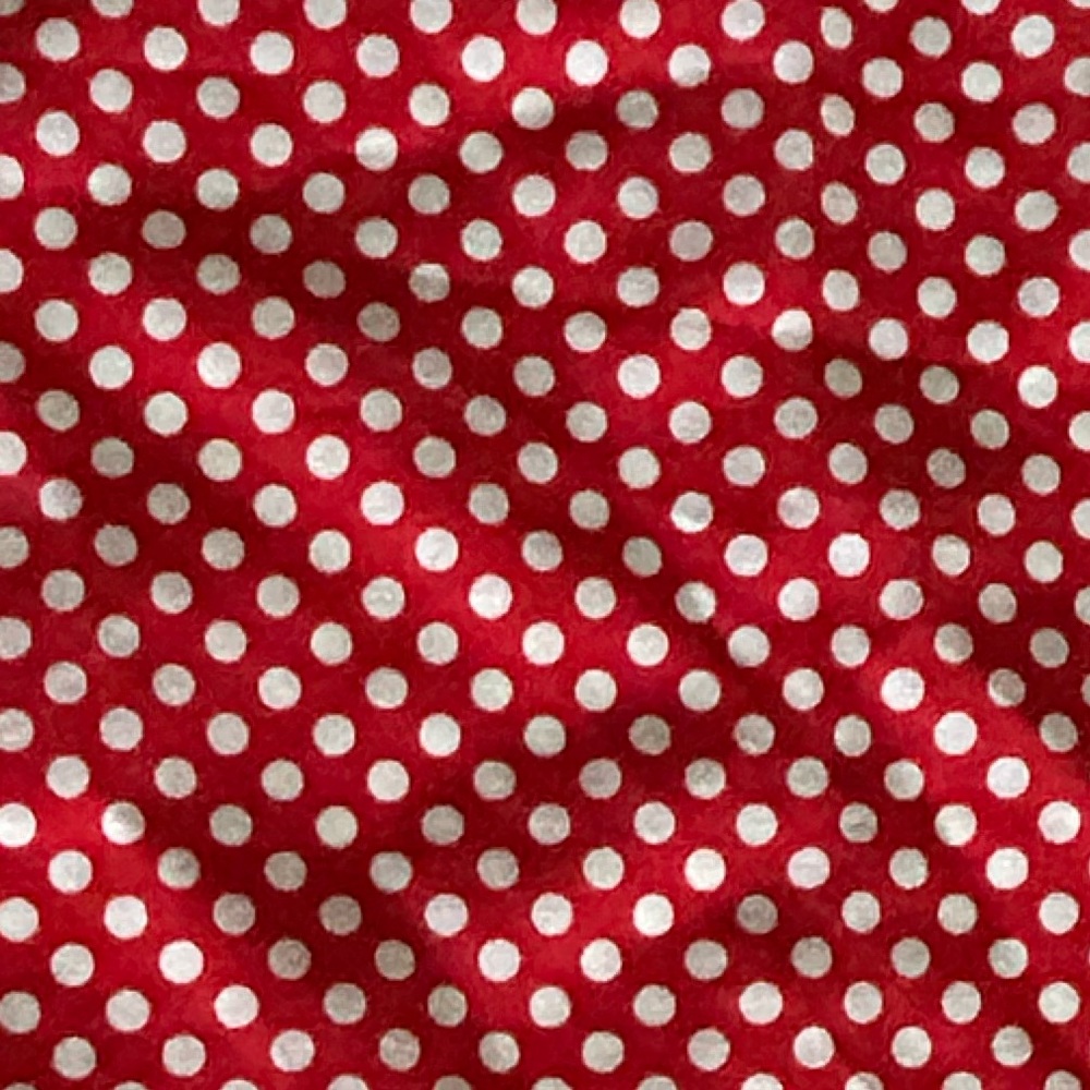 Square Scarf Red Polka Dot 19.5 inches square